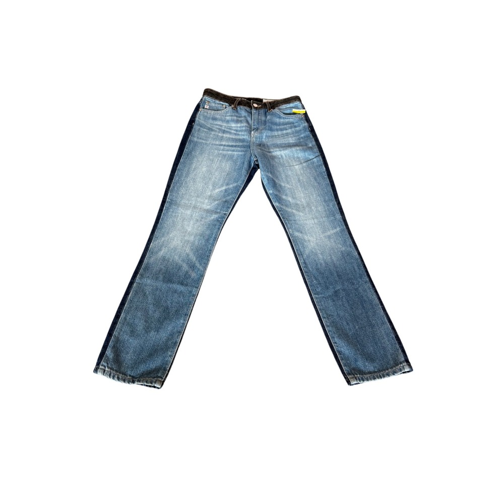 AG Adriano Goldschmied Sophia Ankle Two Tone Straight Leg Jeans Blue 26